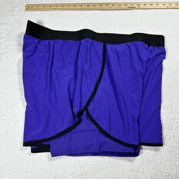 Women's Xersion Layered Purple Running Short Plus 2XL Phone Thigh Pocket - Picture 3 of 12